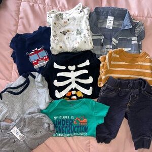 0-3 3M BABY BOY CLOTHES 9 ITEMS